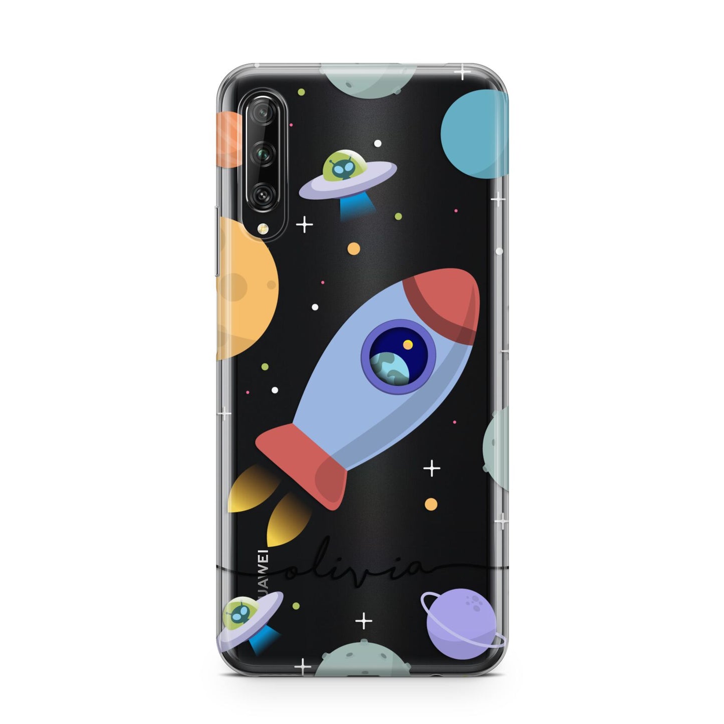 Cartoon Space Artwork with Name Huawei P Smart Pro 2019