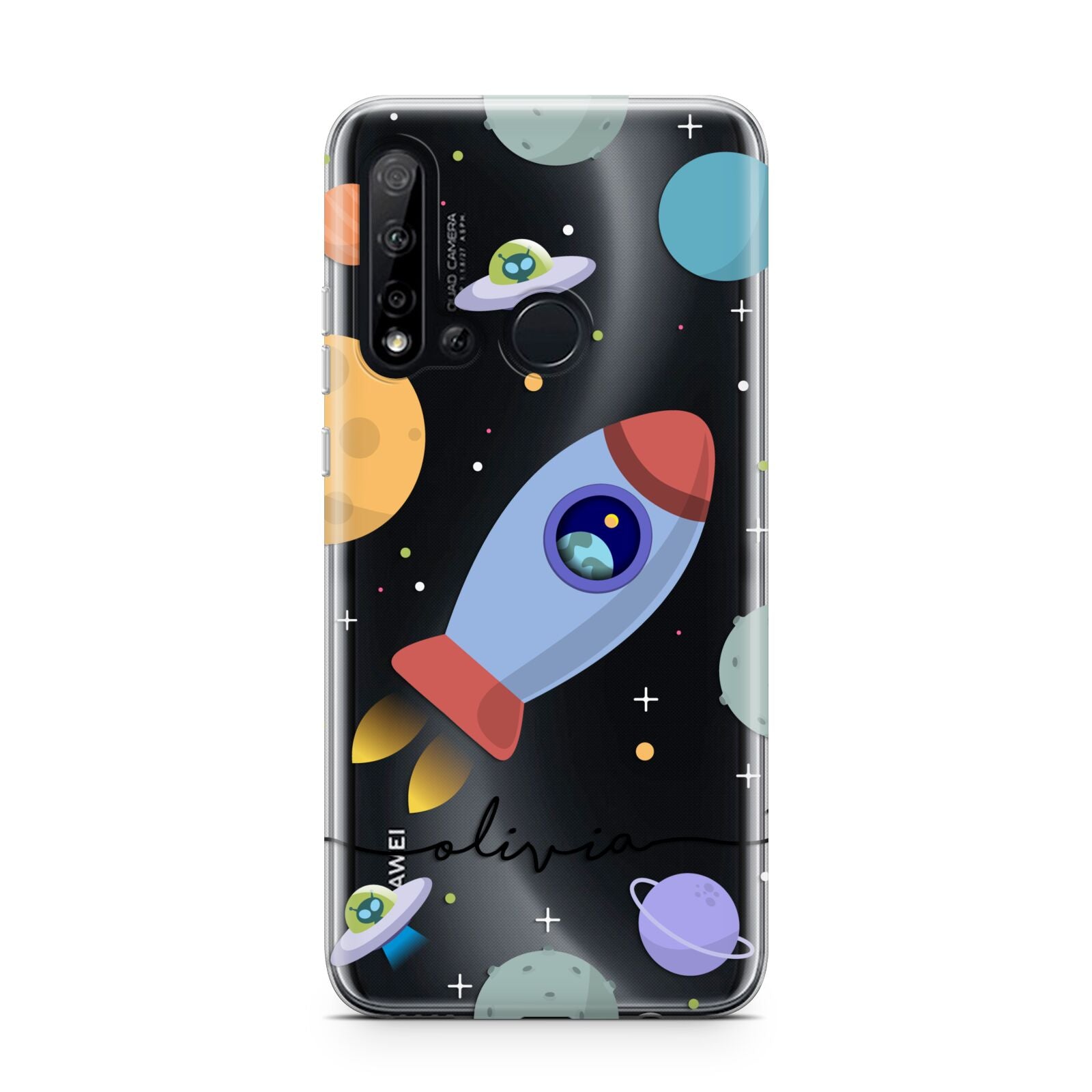 Cartoon Space Artwork with Name Huawei P20 Lite 5G Phone Case