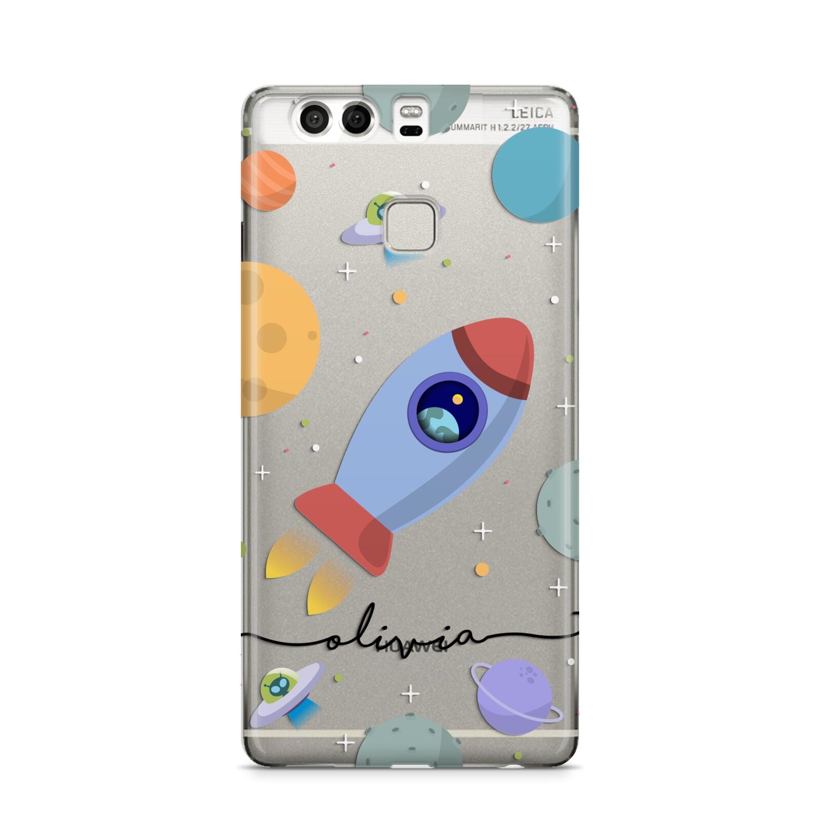 Cartoon Space Artwork with Name Huawei P9 Case