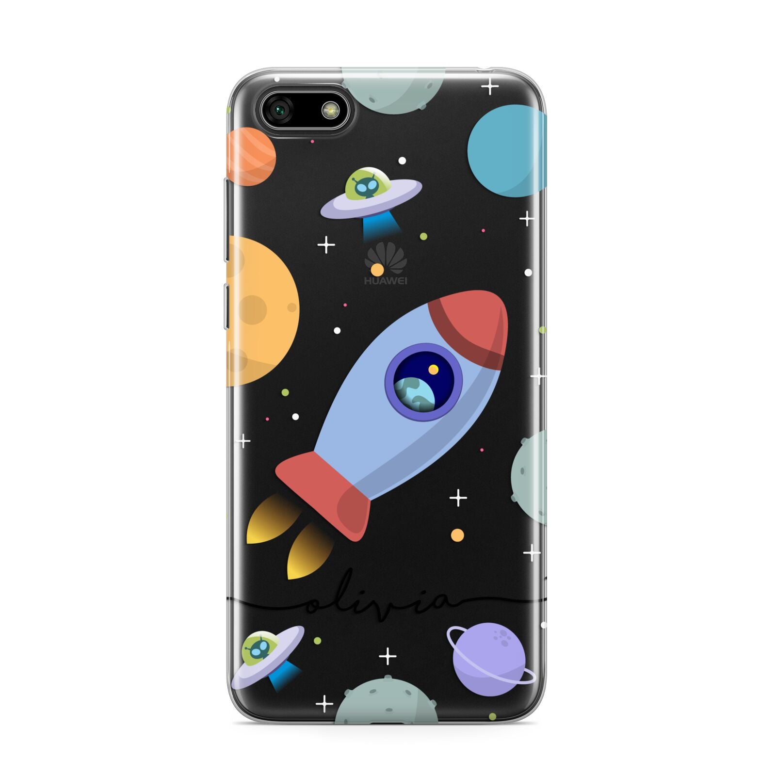 Cartoon Space Artwork with Name Huawei Y5 Prime 2018 Phone Case