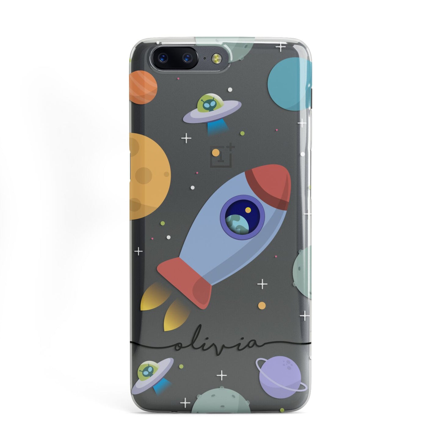 Cartoon Space Artwork with Name OnePlus Case