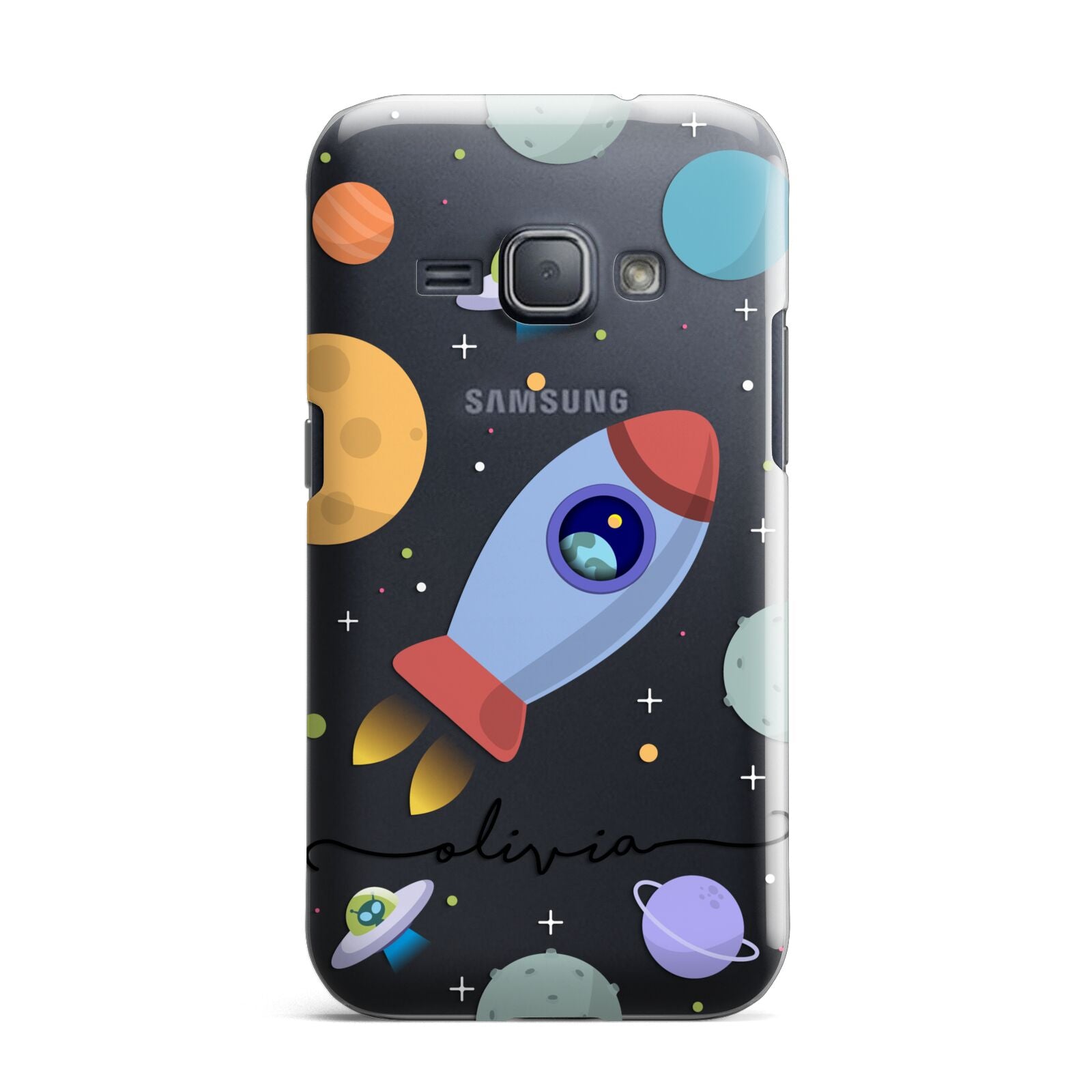 Cartoon Space Artwork with Name Samsung Galaxy J1 2016 Case