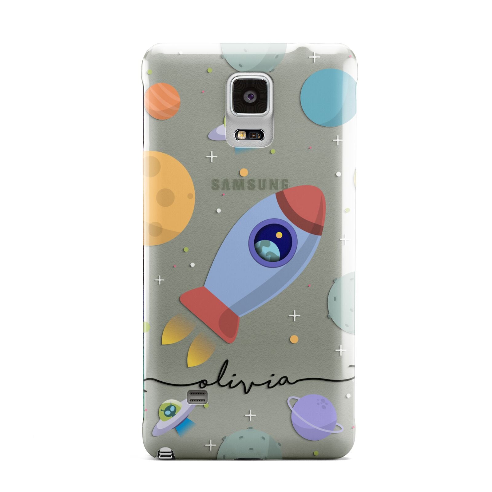 Cartoon Space Artwork with Name Samsung Galaxy Note 4 Case