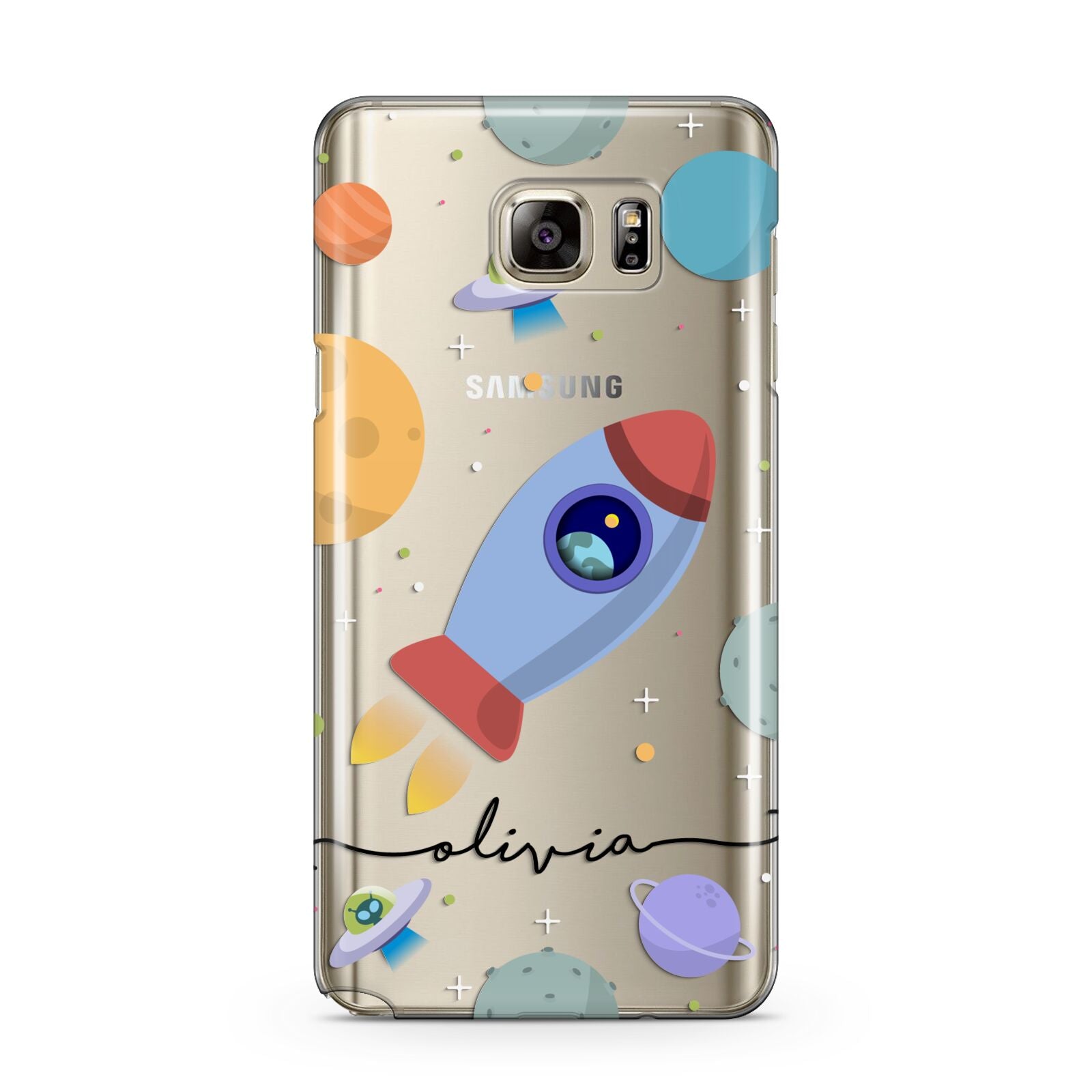Cartoon Space Artwork with Name Samsung Galaxy Note 5 Case