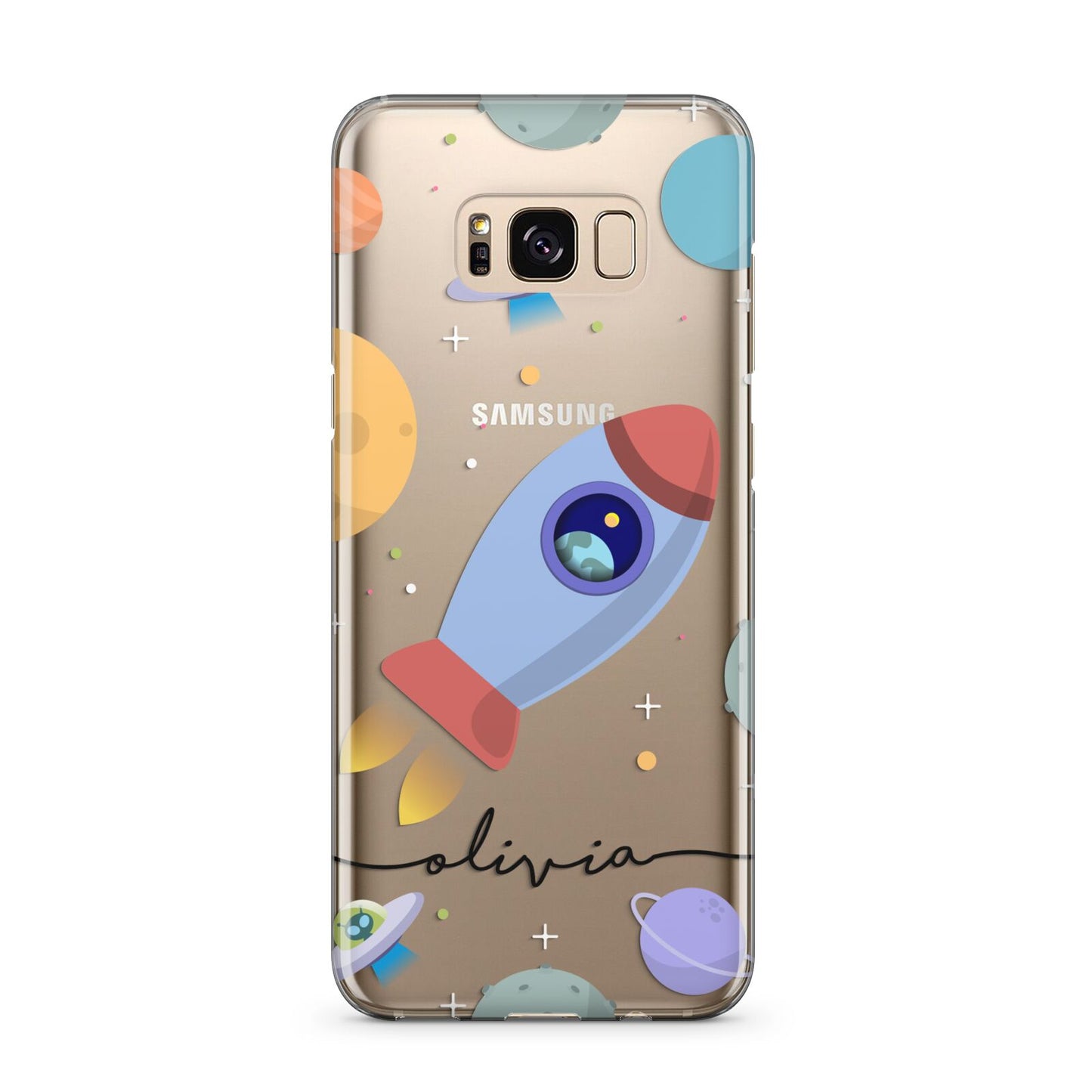 Cartoon Space Artwork with Name Samsung Galaxy S8 Plus Case