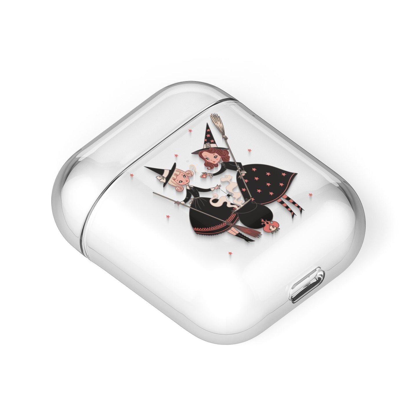 Cartoon Witch Girls AirPods Case Laid Flat