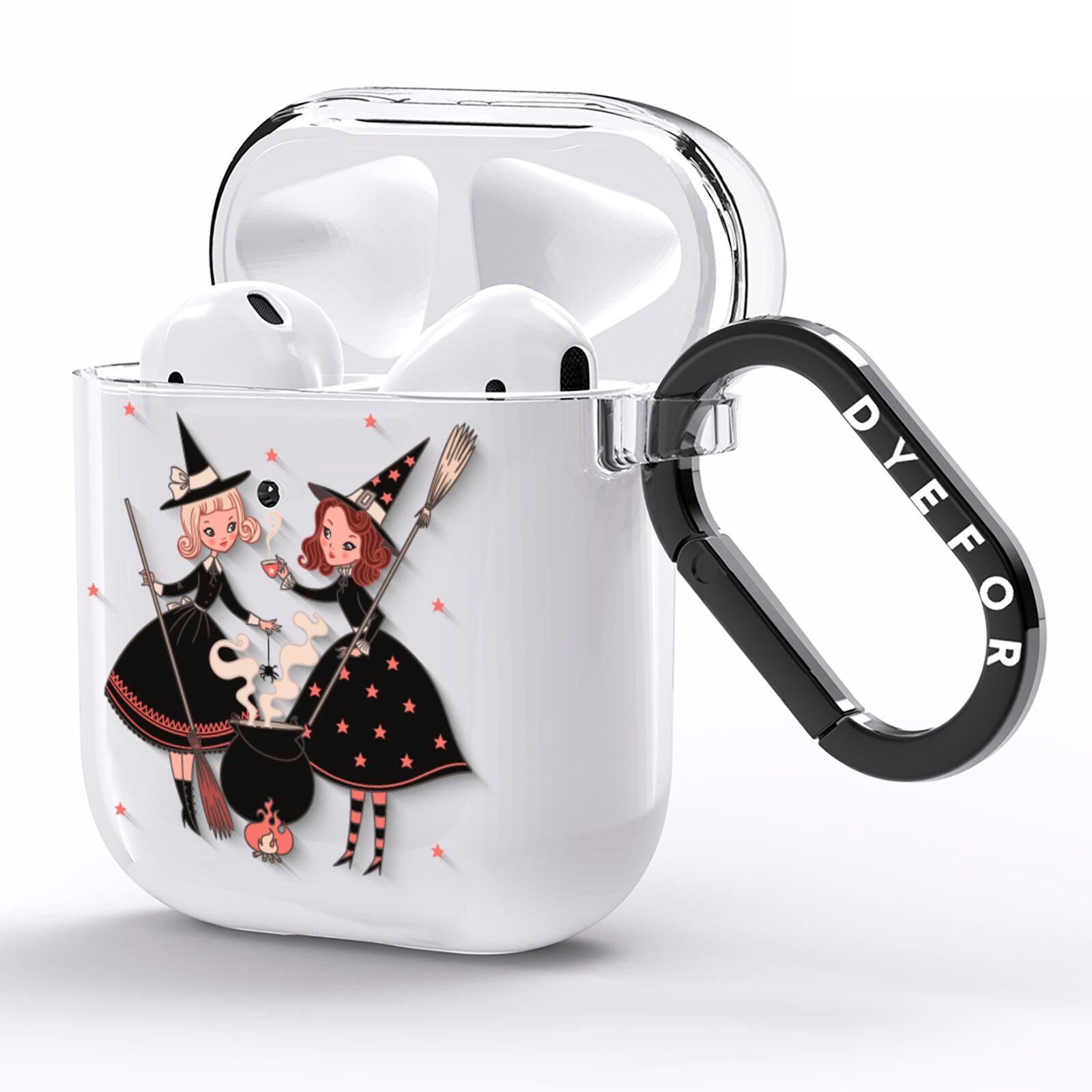 Cartoon Witch Girls AirPods Clear Case Side Image