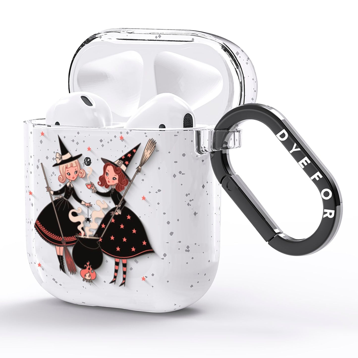 Cartoon Witch Girls AirPods Glitter Case Side Image