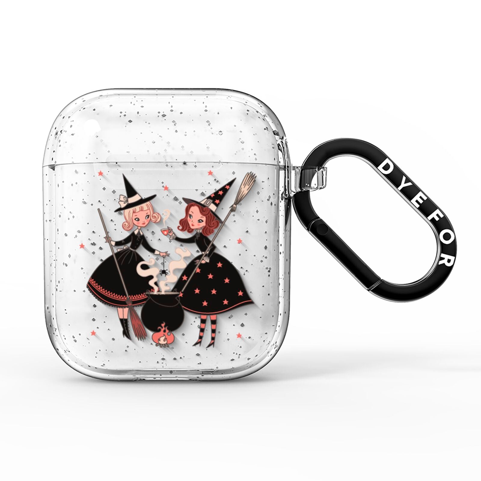 Cartoon Witch Girls AirPods Glitter Case