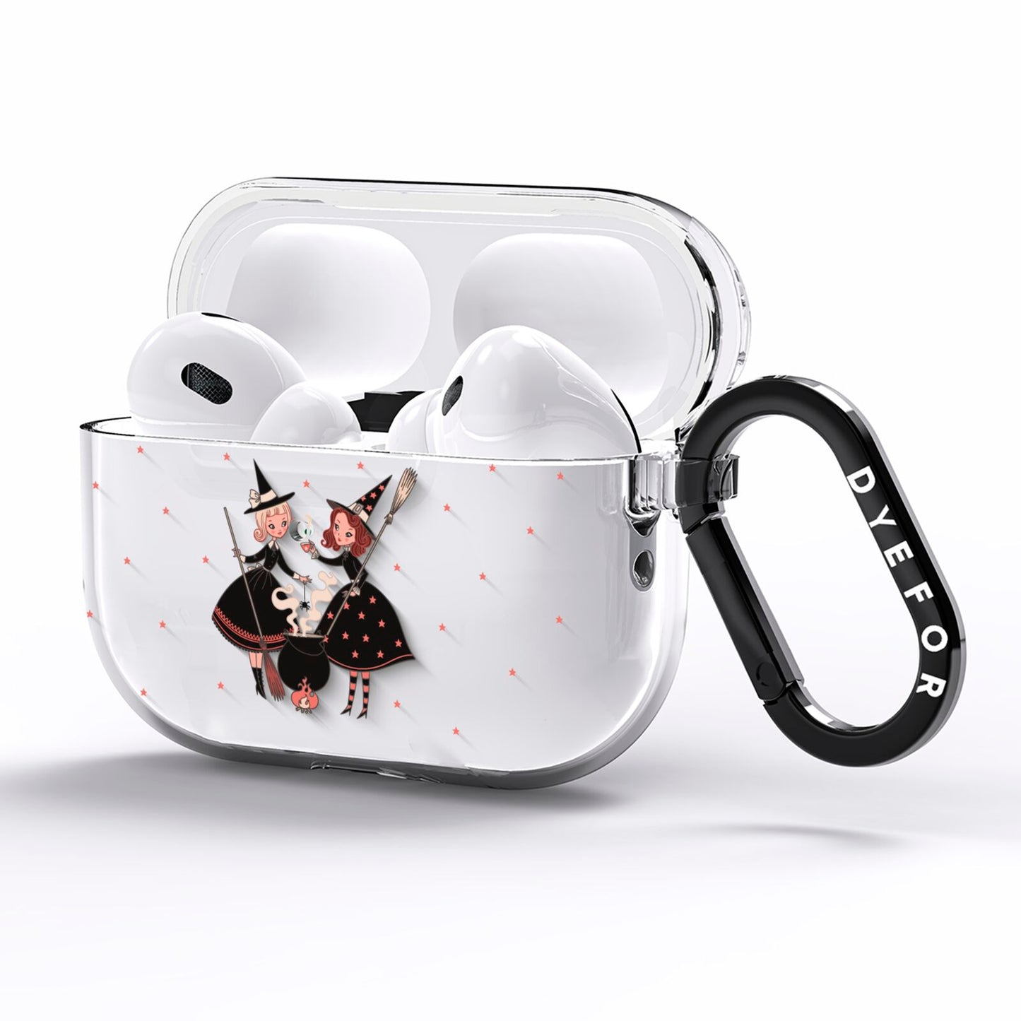 Cartoon Witch Girls AirPods Pro Clear Case Side Image