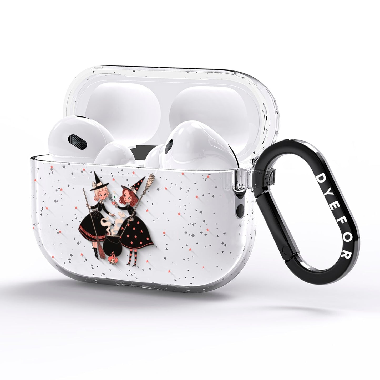 Cartoon Witch Girls AirPods Pro Glitter Case Side Image