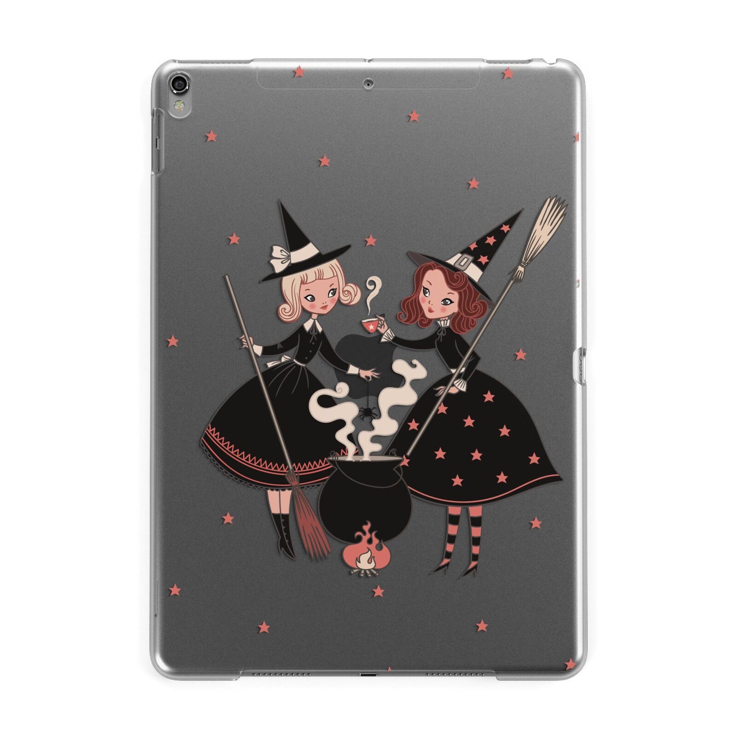 Cartoon Witch Girls Apple iPad Grey Case