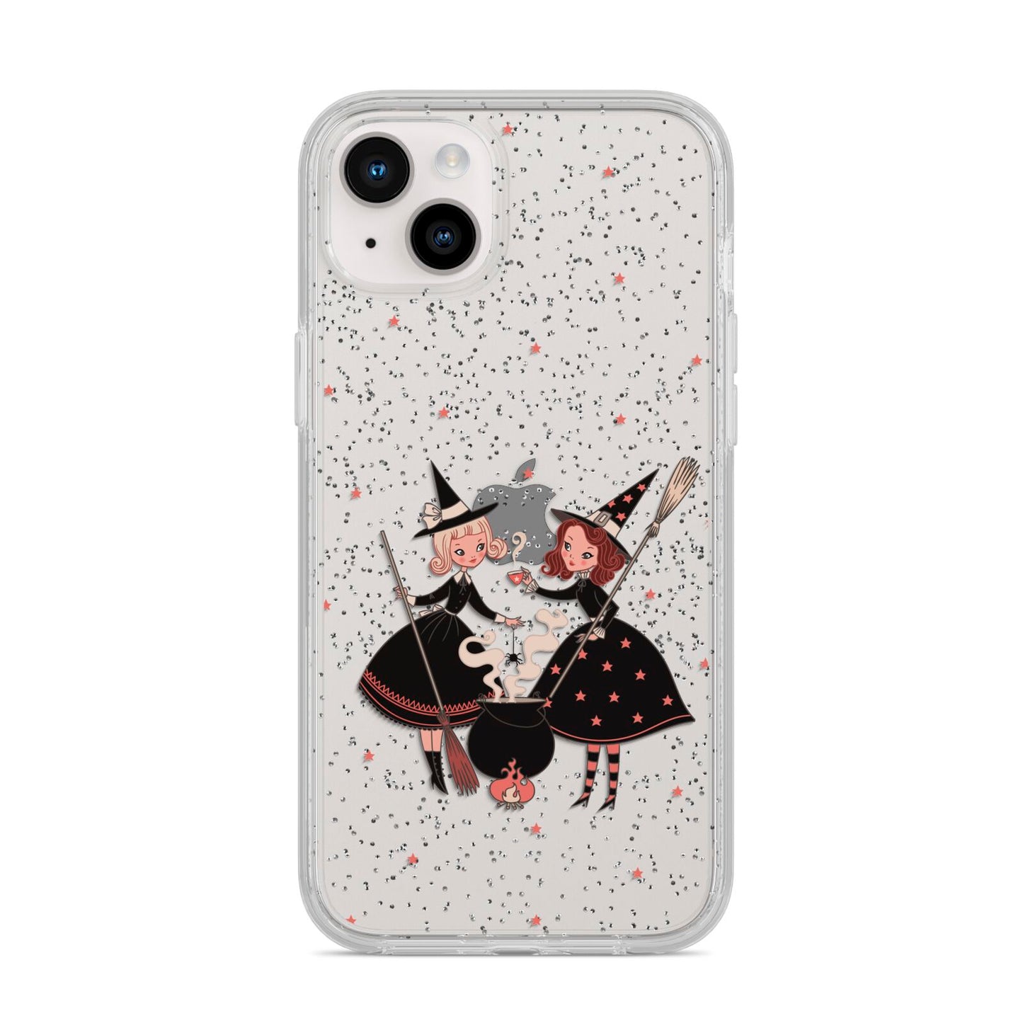 Cartoon Witch Girls iPhone 14 Plus Glitter Tough Case Starlight