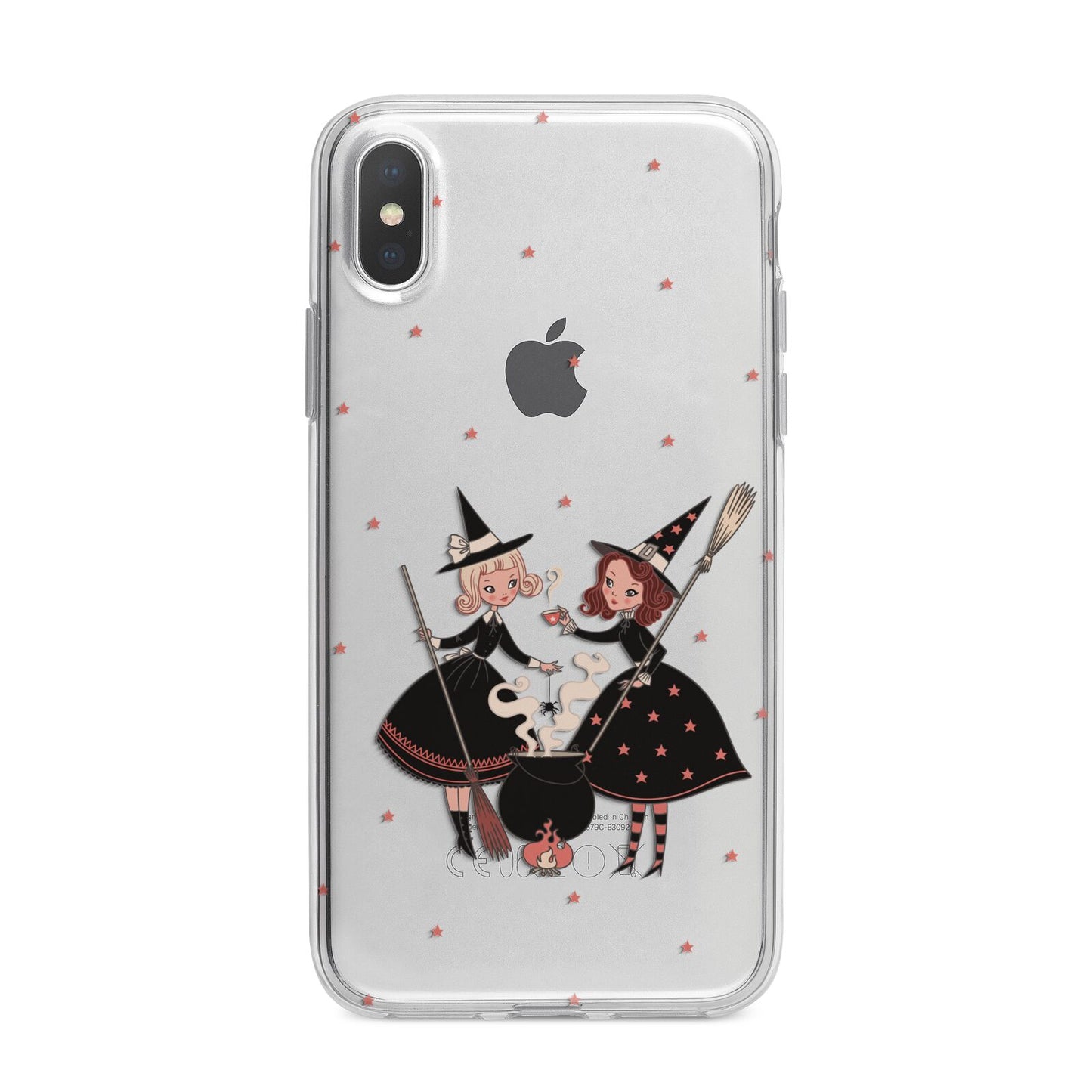 Cartoon Witch Girls iPhone X Bumper Case on Silver iPhone Alternative Image 1