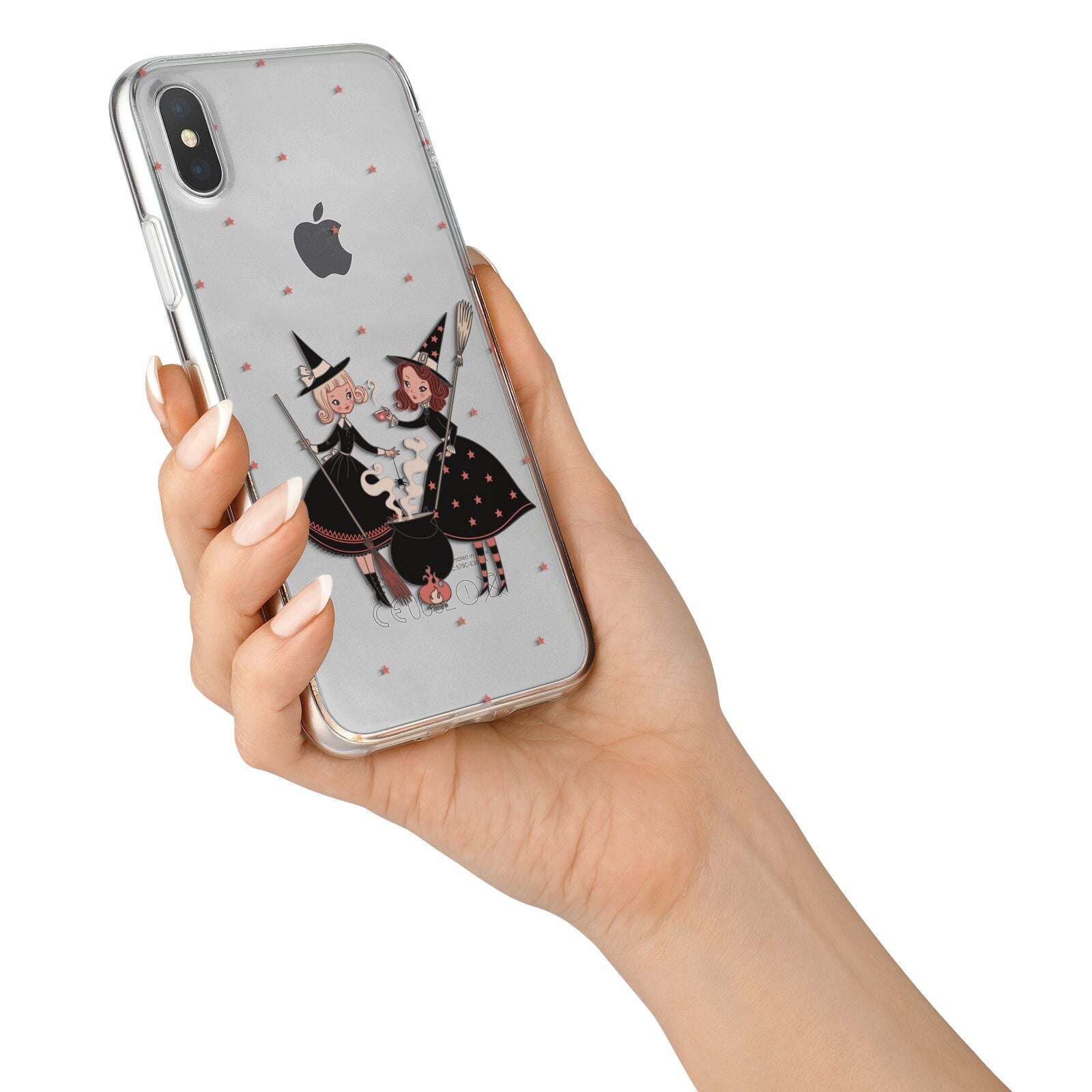 Cartoon Witch Girls iPhone X Bumper Case on Silver iPhone Alternative Image 2