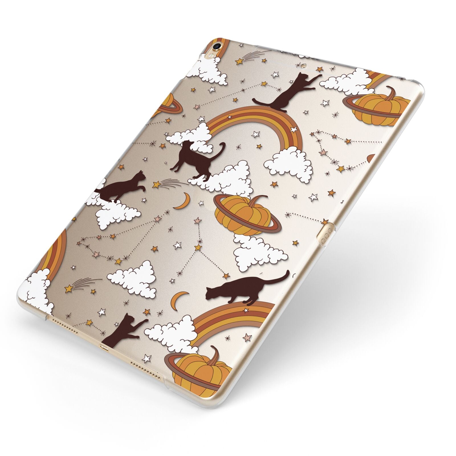 Cat Constellation Apple iPad Case on Gold iPad Side View