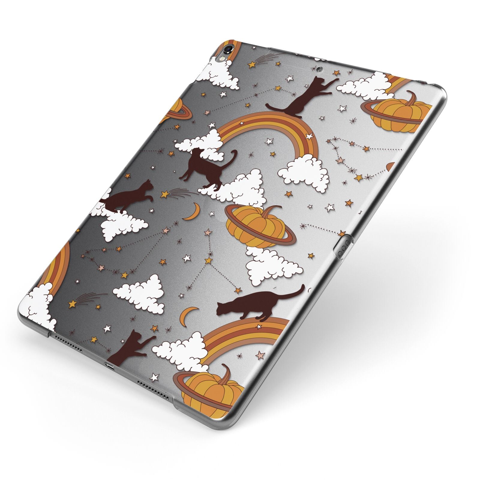 Cat Constellation Apple iPad Case on Grey iPad Side View