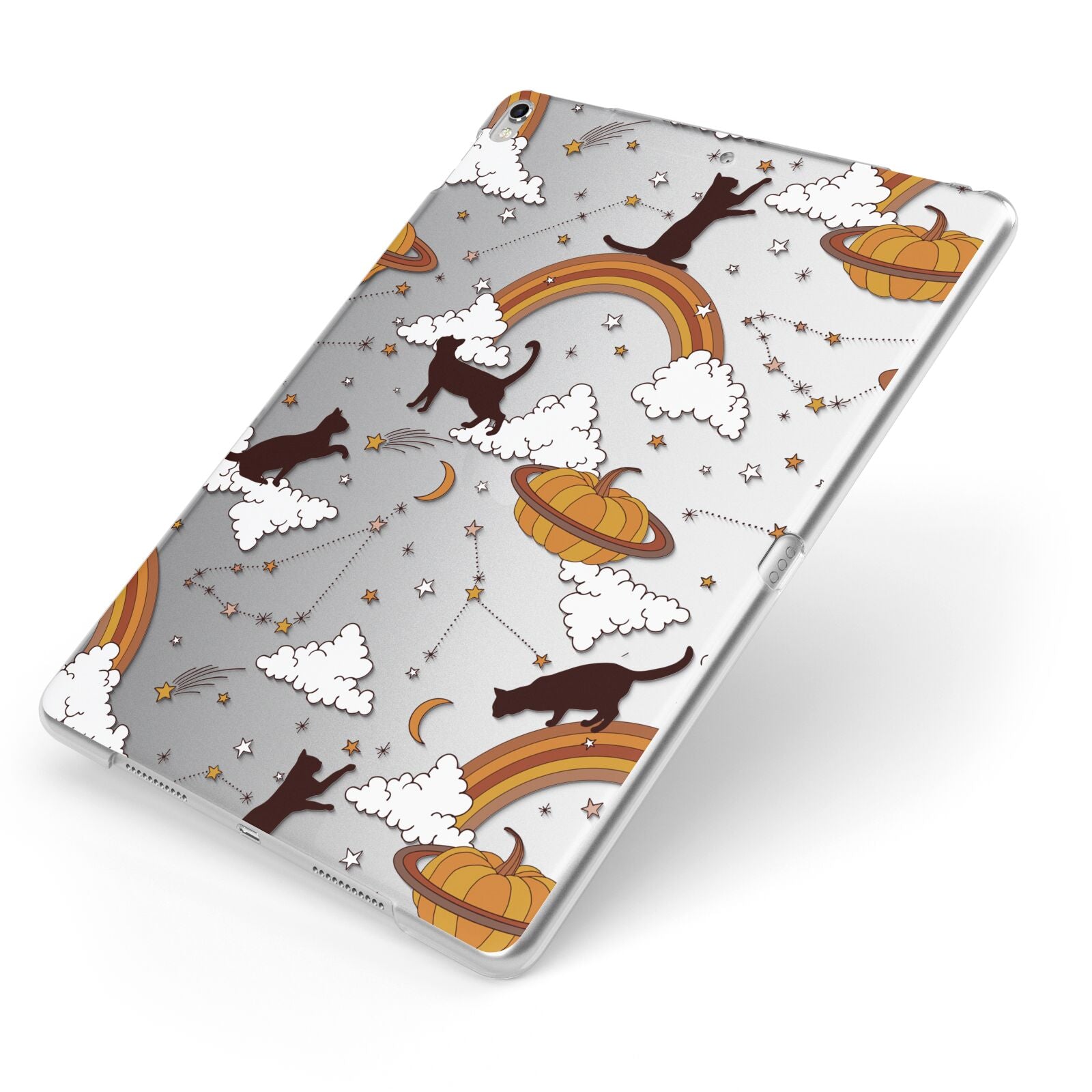 Cat Constellation Apple iPad Case on Silver iPad Side View