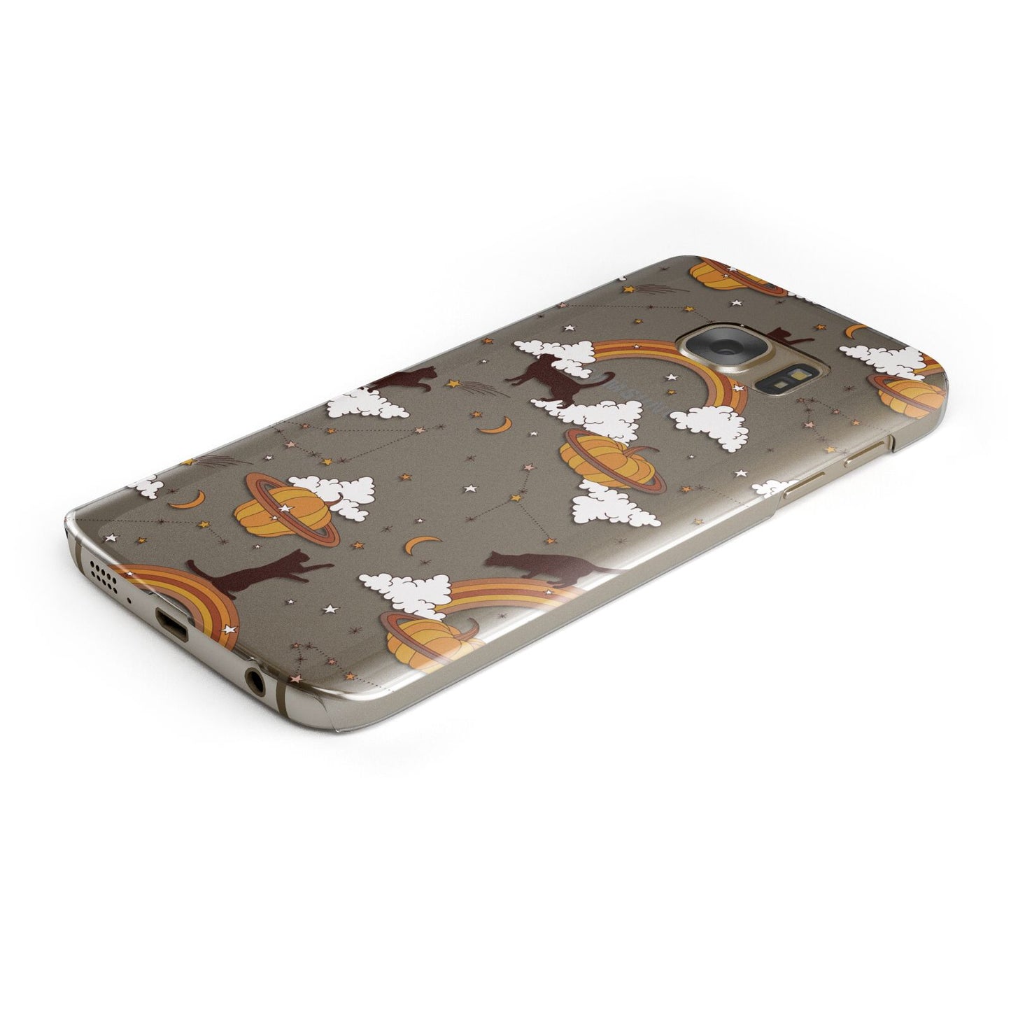 Cat Constellation Protective Samsung Galaxy Case Angled Image