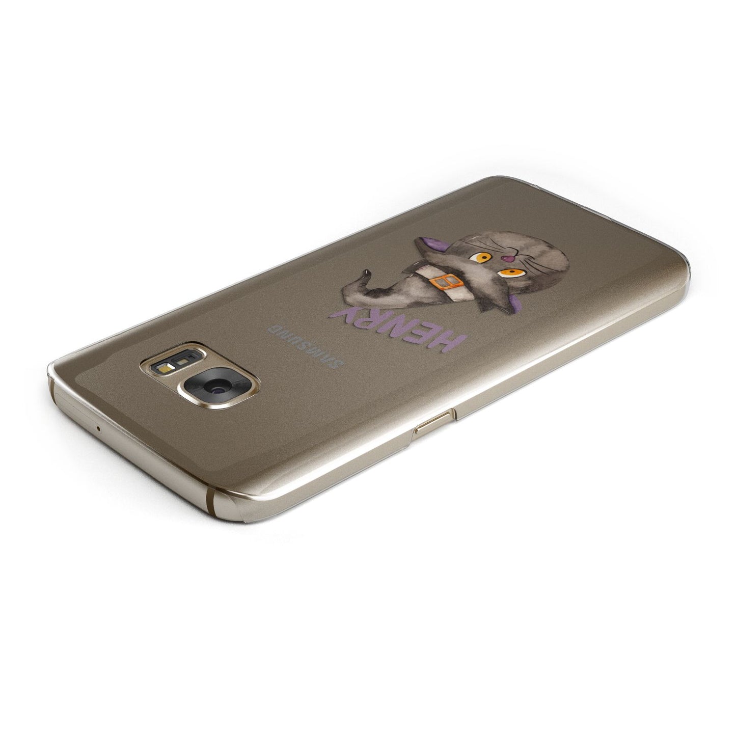 Cat in Witches Hat Custom Samsung Galaxy Case Top Cutout