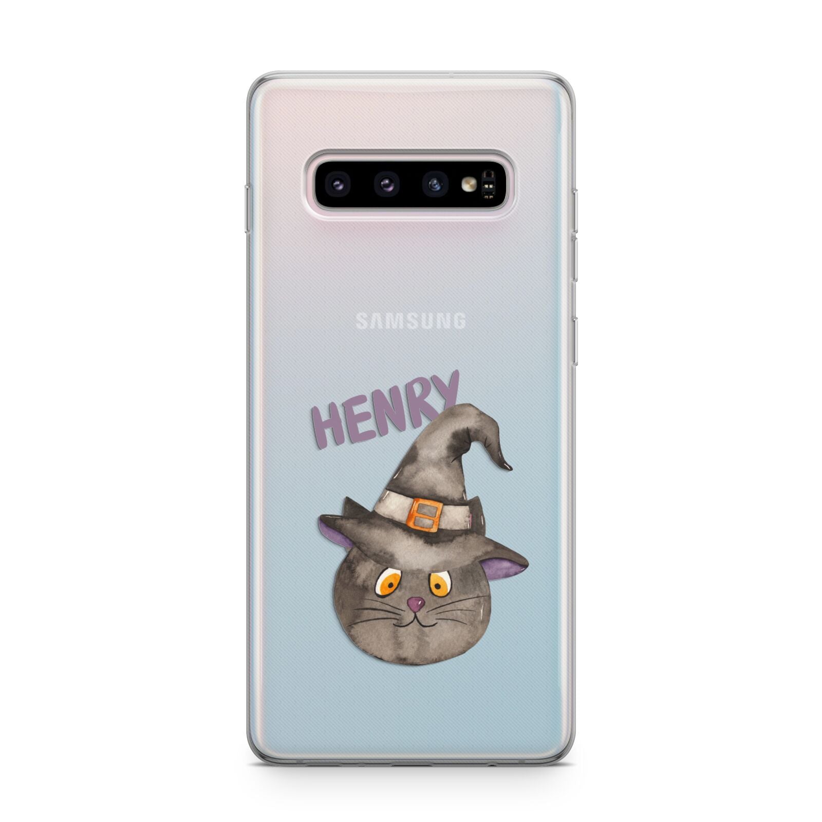 Cat in Witches Hat Custom Samsung Galaxy S10 Plus Case