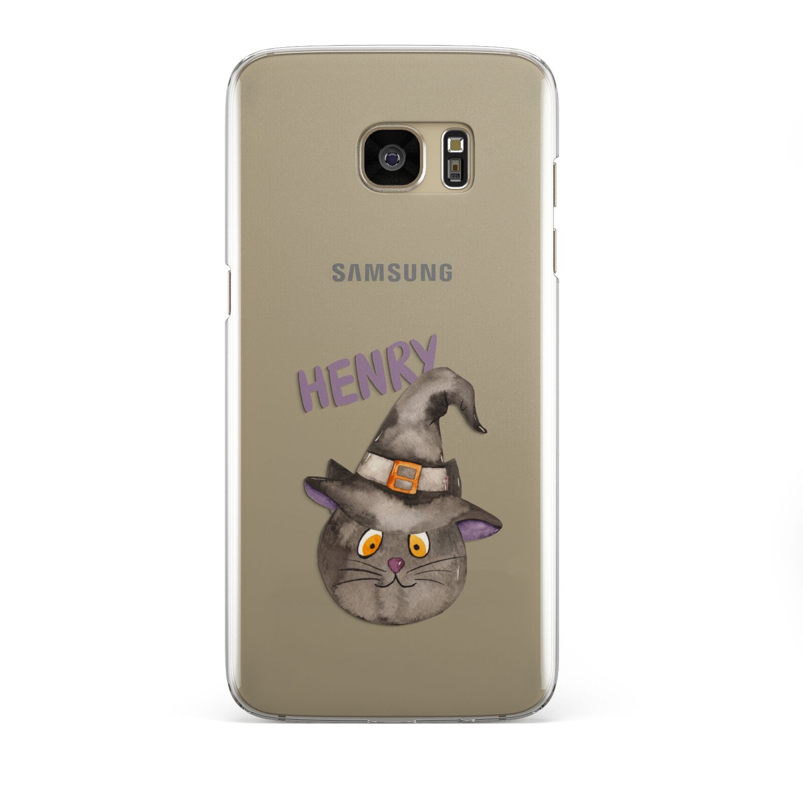 Cat in Witches Hat Custom Samsung Galaxy S7 Edge Case