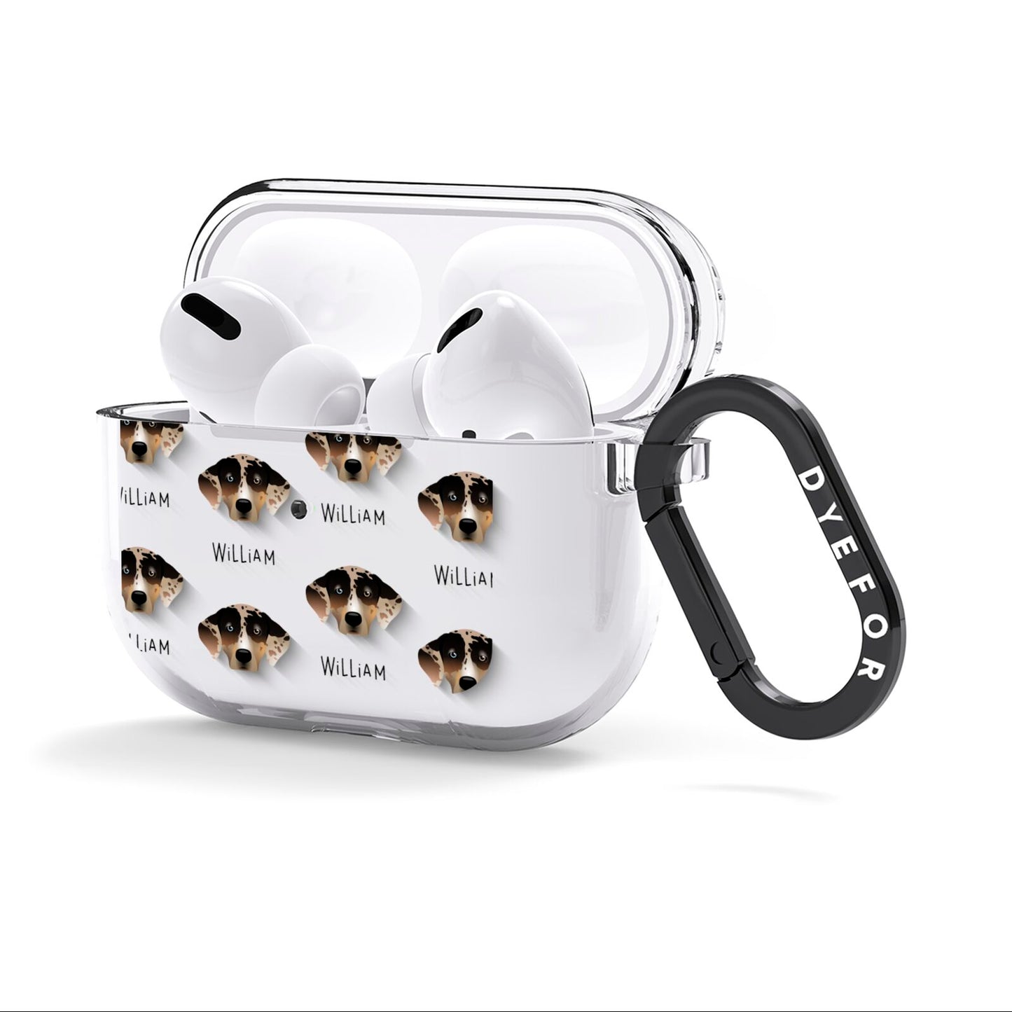 Catahoula Leopard Dog Icon with Name AirPods Clear Case 3rd Gen Side Image