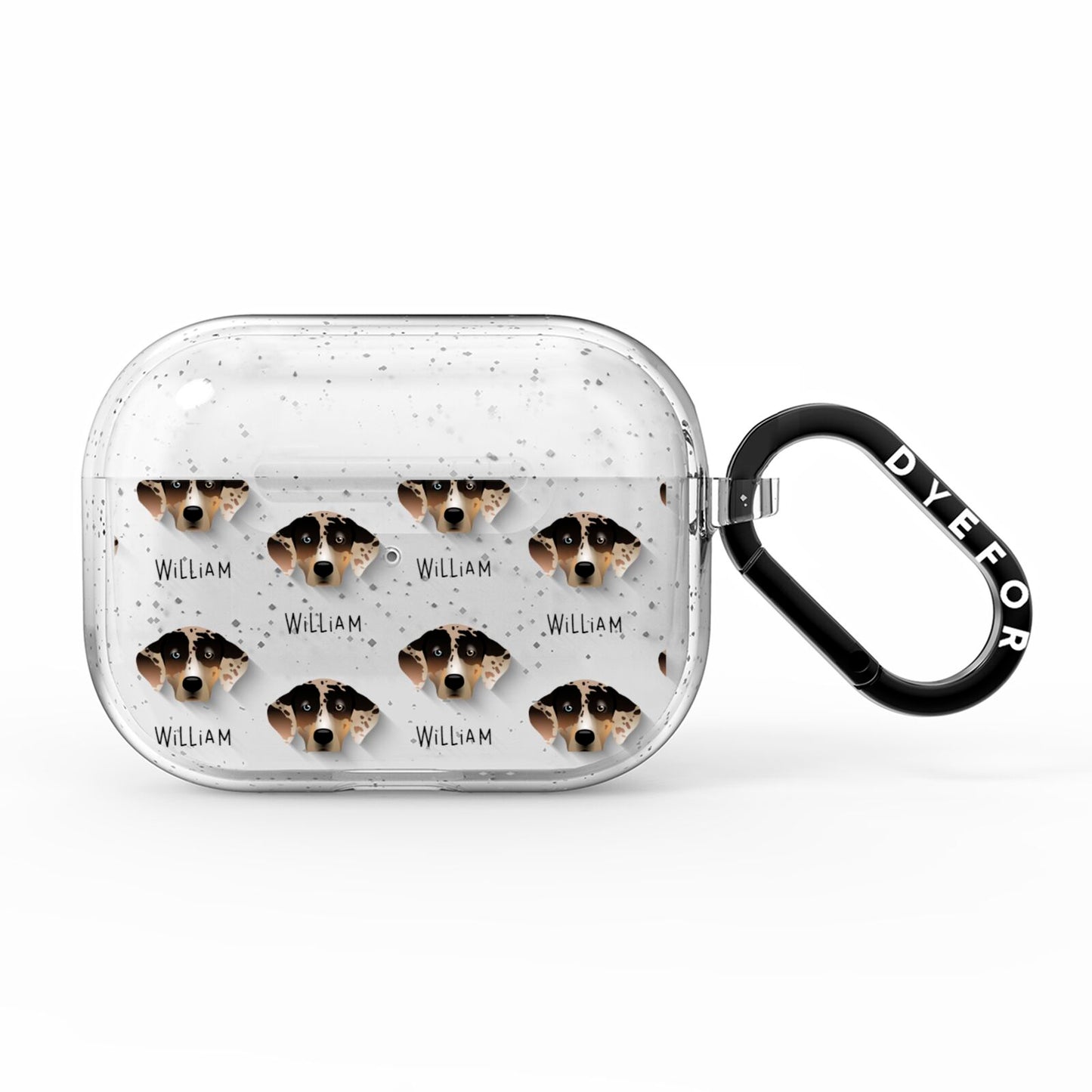 Catahoula Leopard Dog Icon with Name AirPods Pro Glitter Case