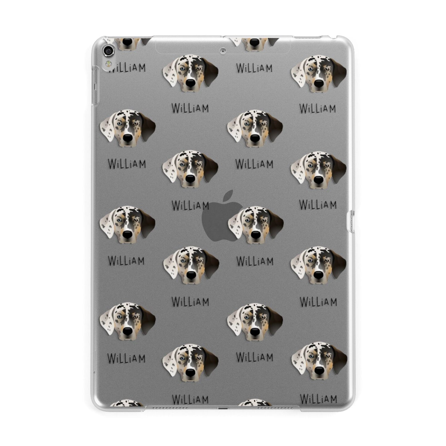 Catahoula Leopard Dog Icon with Name Apple iPad Silver Case