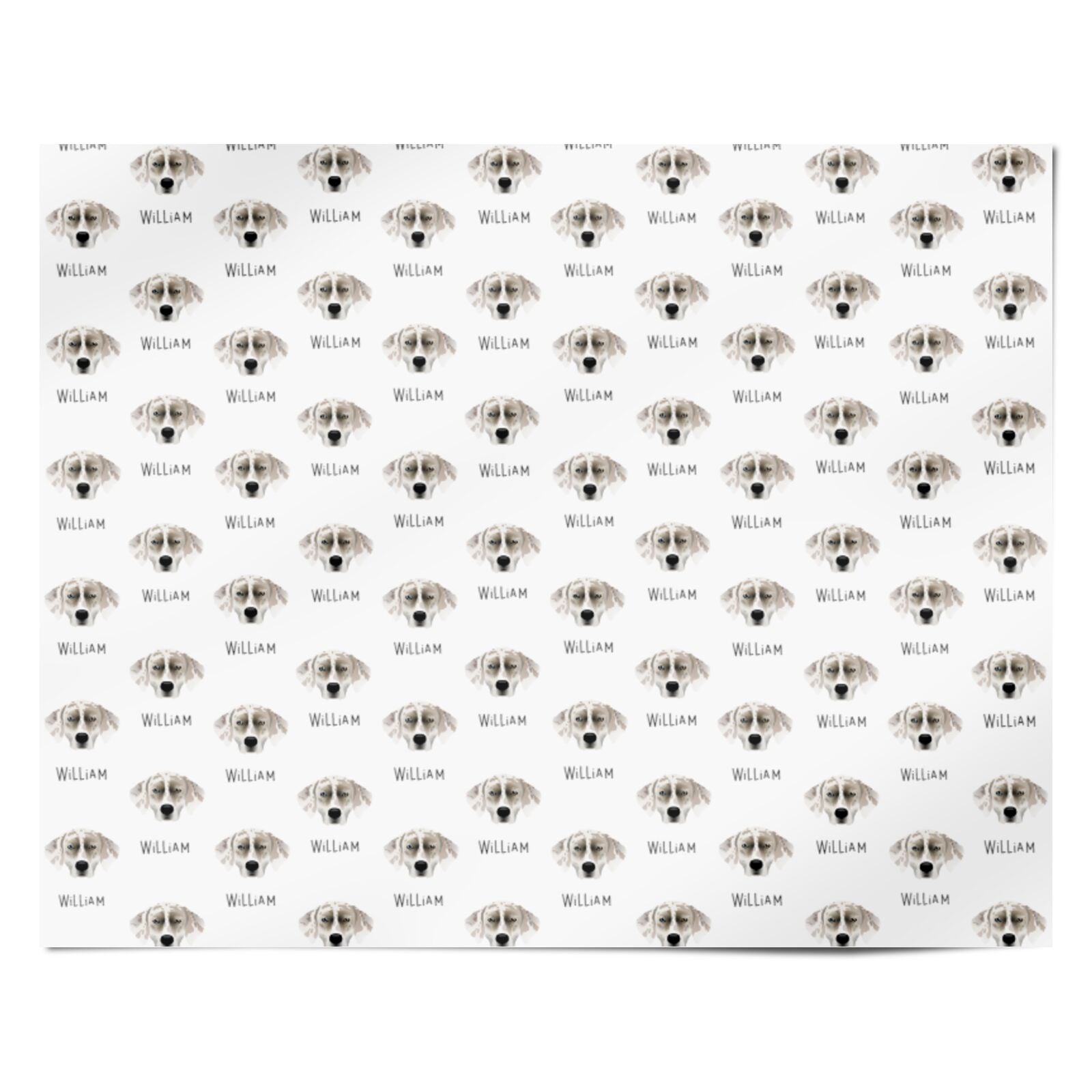 Catahoula Leopard Dog Icon with Name Personalised Wrapping Paper Alternative