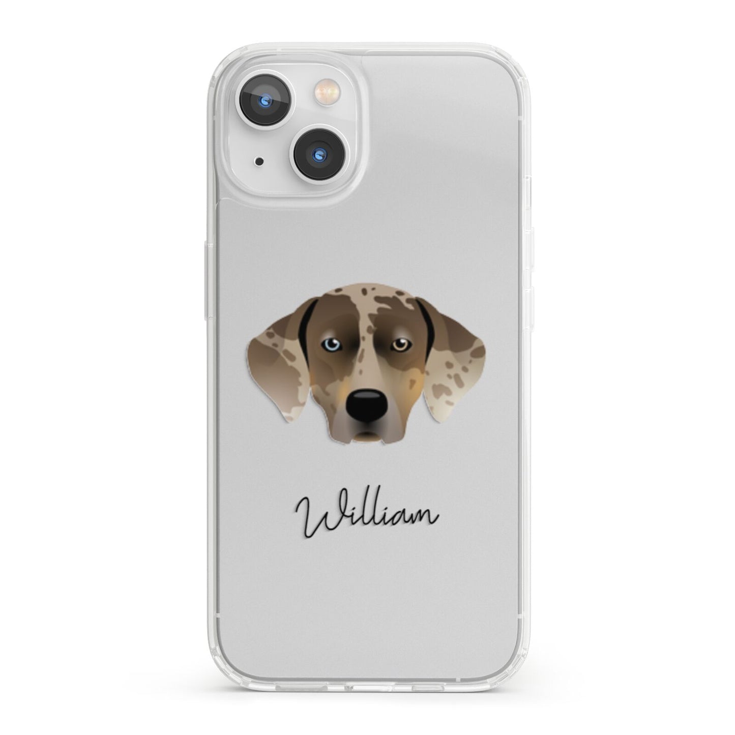 Catahoula Leopard Dog Personalised iPhone 13 Clear Bumper Case