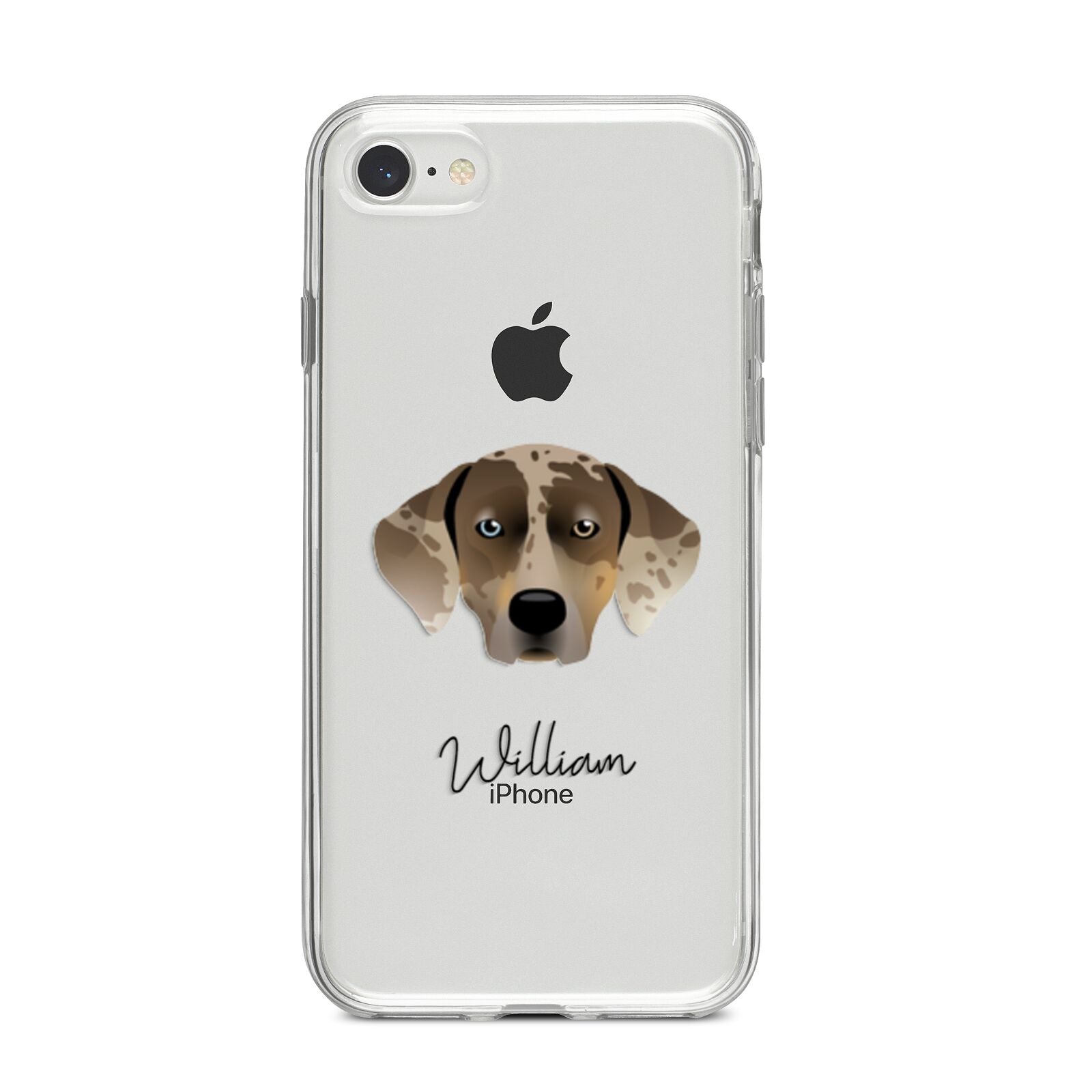 Catahoula Leopard Dog Personalised iPhone 8 Bumper Case on Silver iPhone