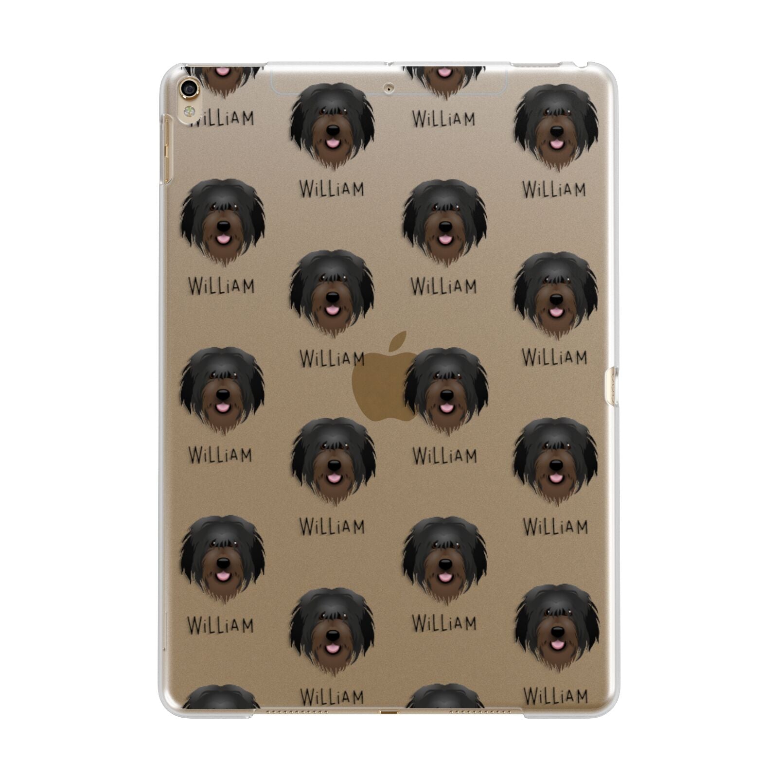 Catalan Sheepdog Icon with Name Apple iPad Gold Case