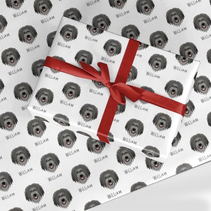 Catalan Sheepdog Icon with Name Custom Wrapping Paper