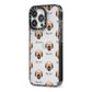Catalan Sheepdog Icon with Name iPhone 13 Pro Black Impact Case Side Angle on Silver phone