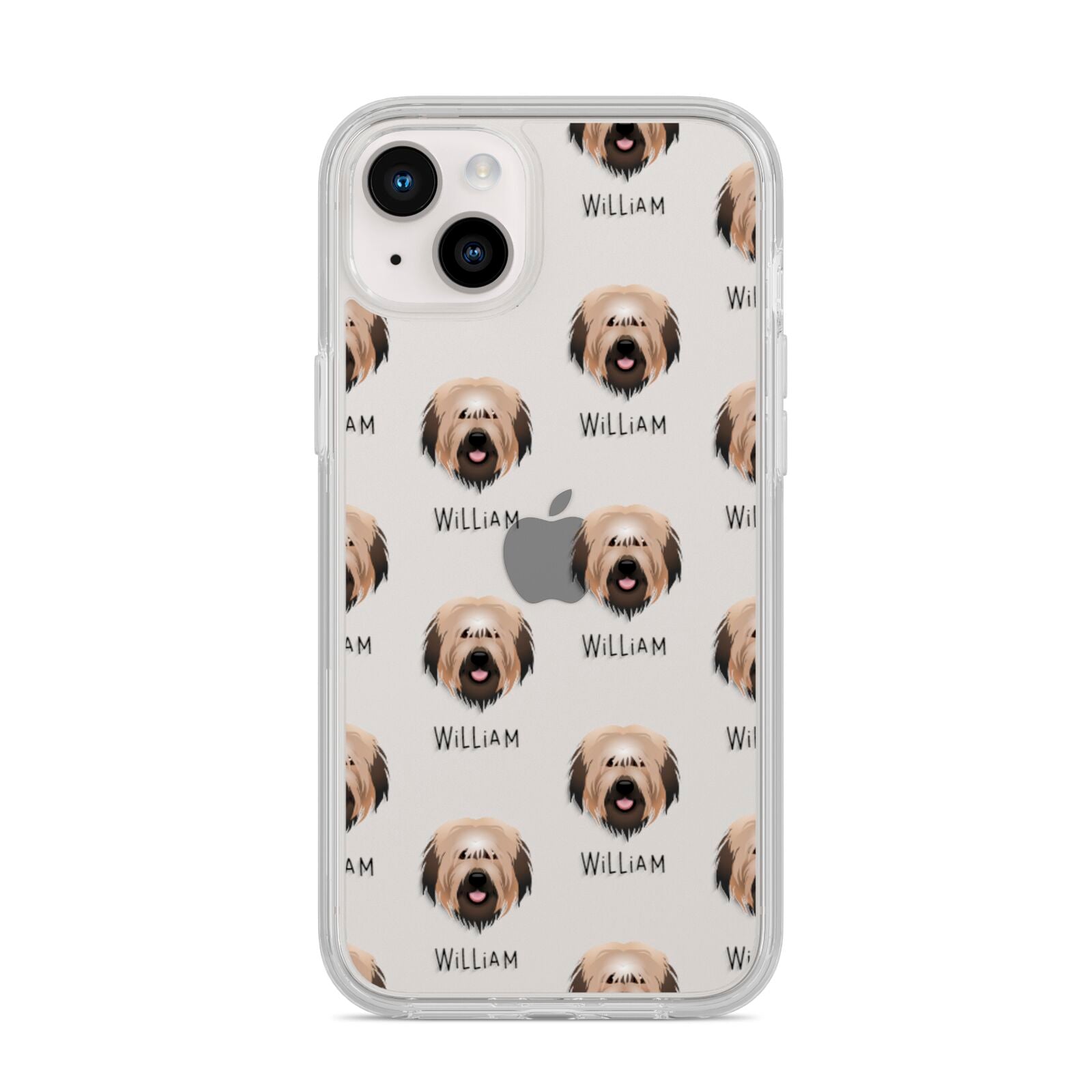 Catalan Sheepdog Icon with Name iPhone 14 Plus Clear Tough Case Starlight