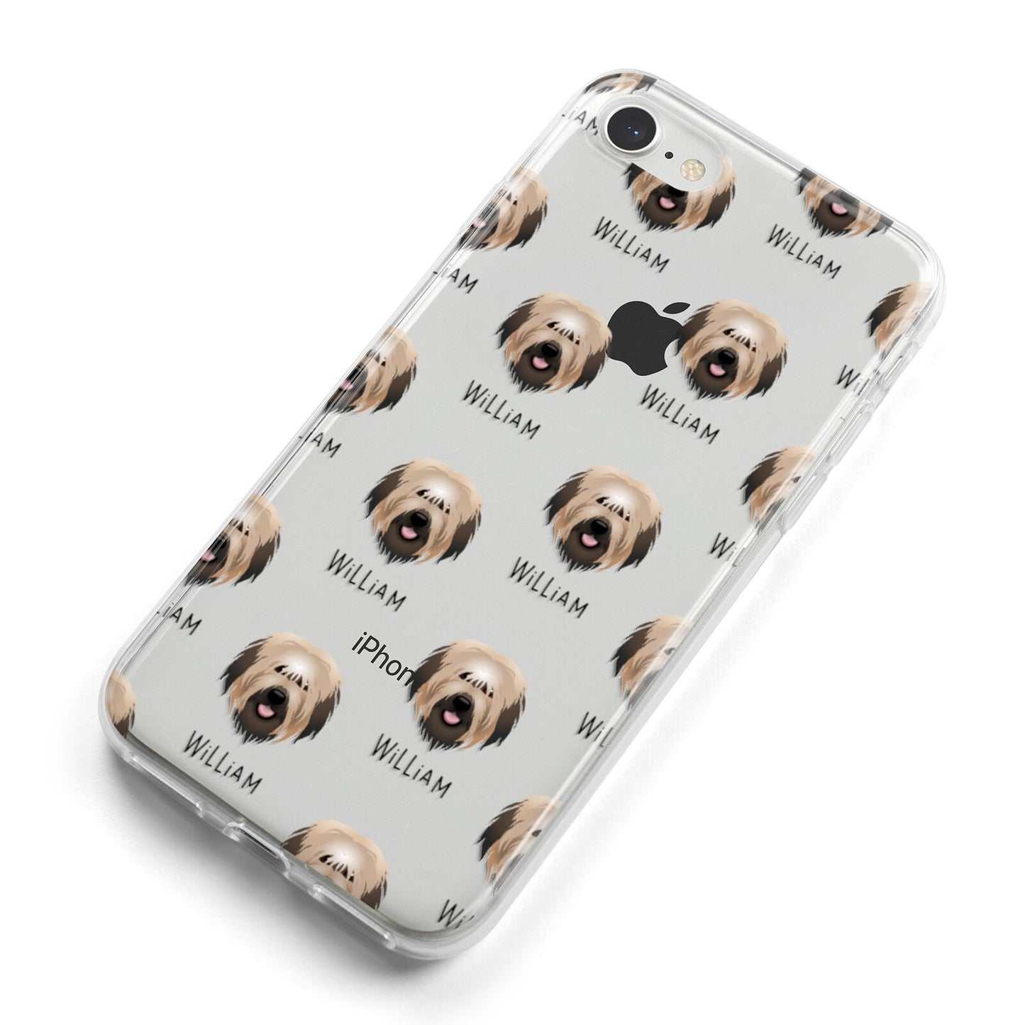 Catalan Sheepdog Icon with Name iPhone 8 Bumper Case on Silver iPhone Alternative Image