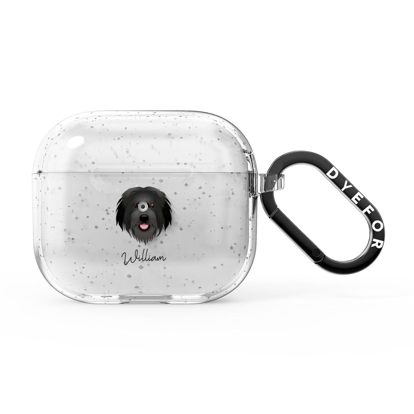 Catalan Sheepdog Personalised AirPods Glitter Case 3rd Gen