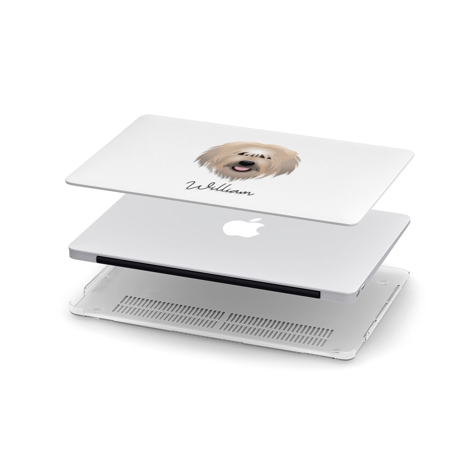Catalan Sheepdog Personalised Apple MacBook Case in Detail