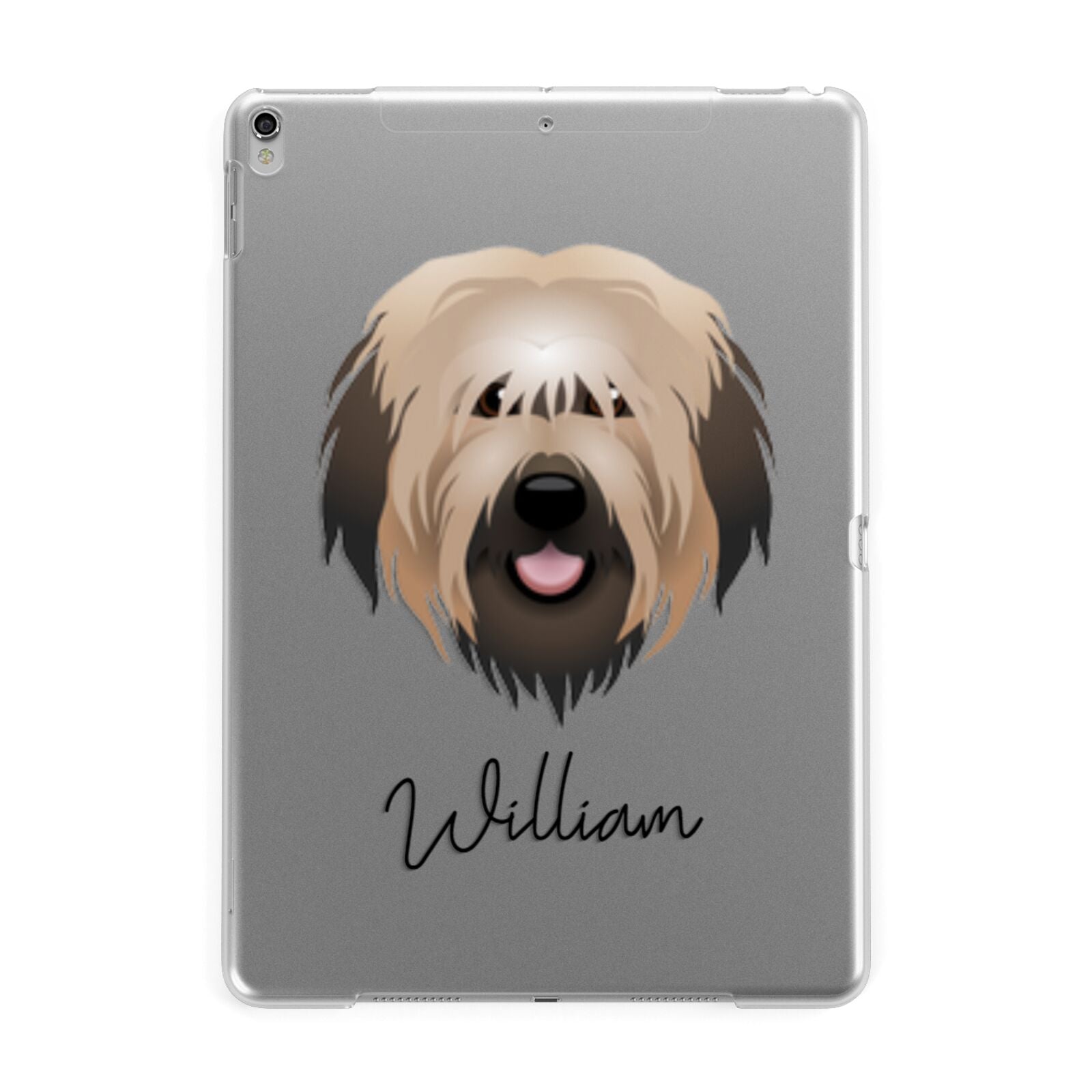 Catalan Sheepdog Personalised Apple iPad Silver Case