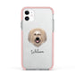 Catalan Sheepdog Personalised Apple iPhone 11 in White with Pink Impact Case