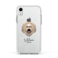 Catalan Sheepdog Personalised Apple iPhone XR Impact Case White Edge on Silver Phone