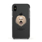 Catalan Sheepdog Personalised Apple iPhone Xs Impact Case Black Edge on Black Phone