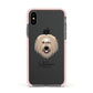 Catalan Sheepdog Personalised Apple iPhone Xs Impact Case Pink Edge on Black Phone