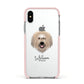 Catalan Sheepdog Personalised Apple iPhone Xs Impact Case Pink Edge on Silver Phone