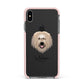 Catalan Sheepdog Personalised Apple iPhone Xs Max Impact Case Pink Edge on Black Phone