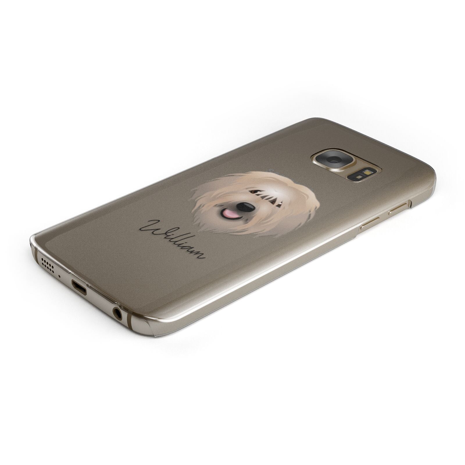 Catalan Sheepdog Personalised Samsung Galaxy Case Bottom Cutout