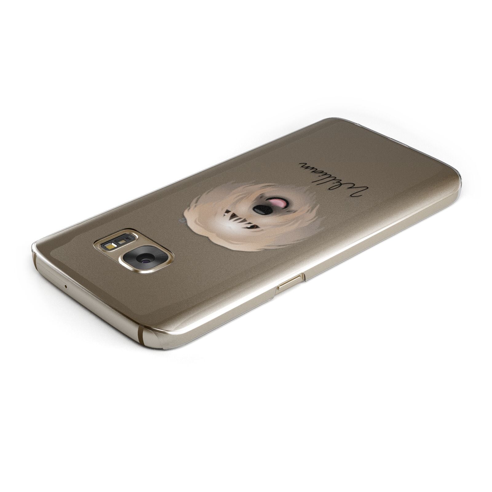 Catalan Sheepdog Personalised Samsung Galaxy Case Top Cutout