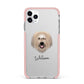Catalan Sheepdog Personalised iPhone 11 Pro Max Impact Pink Edge Case