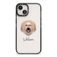 Catalan Sheepdog Personalised iPhone 13 Black Impact Case on Silver phone